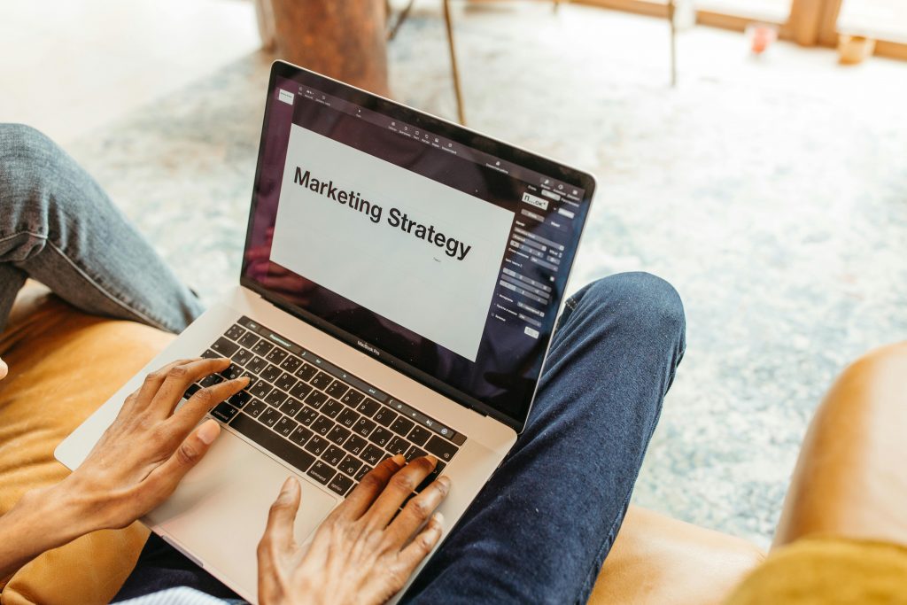 Digital marketing strategy on laptop screen